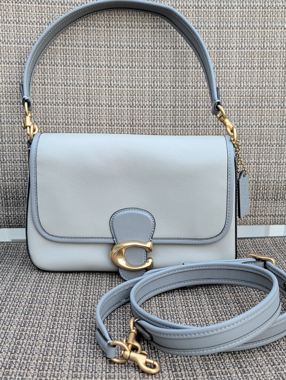 Coach Soft Tabby Colorblock Shoulder/Crossbody Bag (C5261) Dove Gray EUC